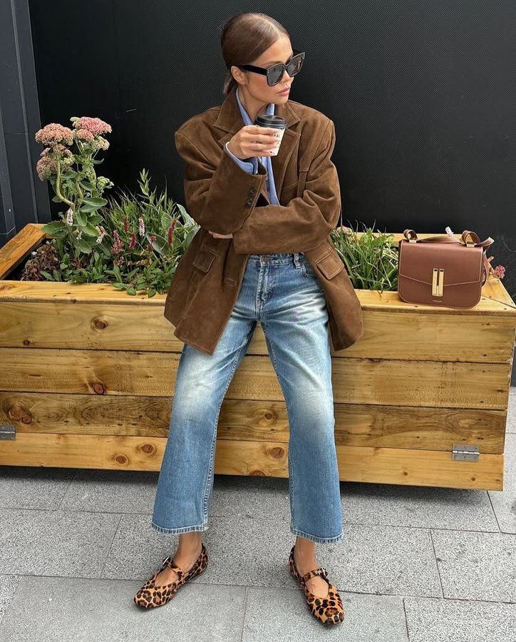 Instagram post by @luvdenim for Fashion Inspiration. Caption reads: @lucky_girl_h look for today 🤎 yes or no?.