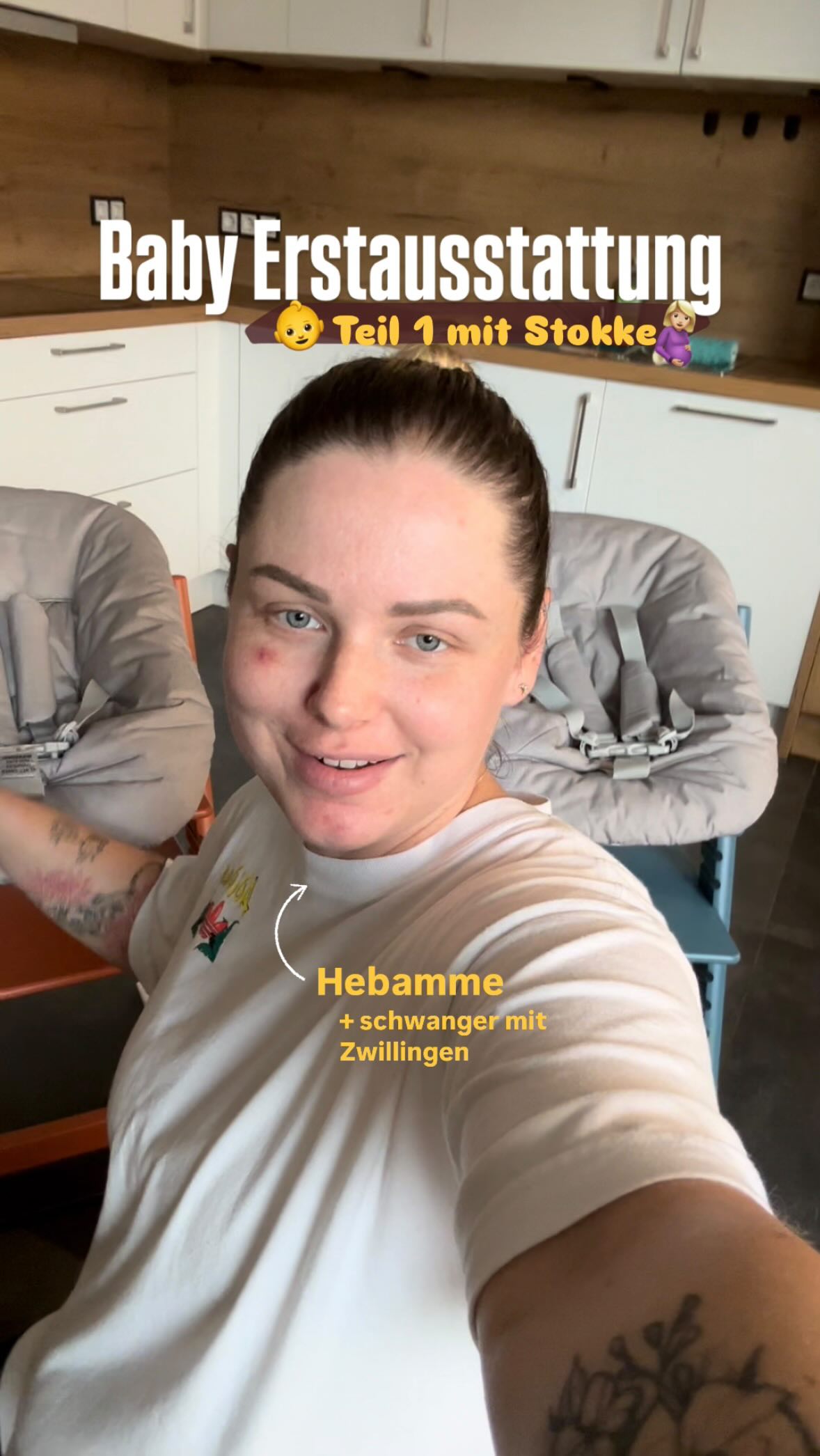 Instagram post by @hebamme_evaplaczek for Stokke. Caption reads: Anzeige | Wie verrückt ist es bitte die erste....