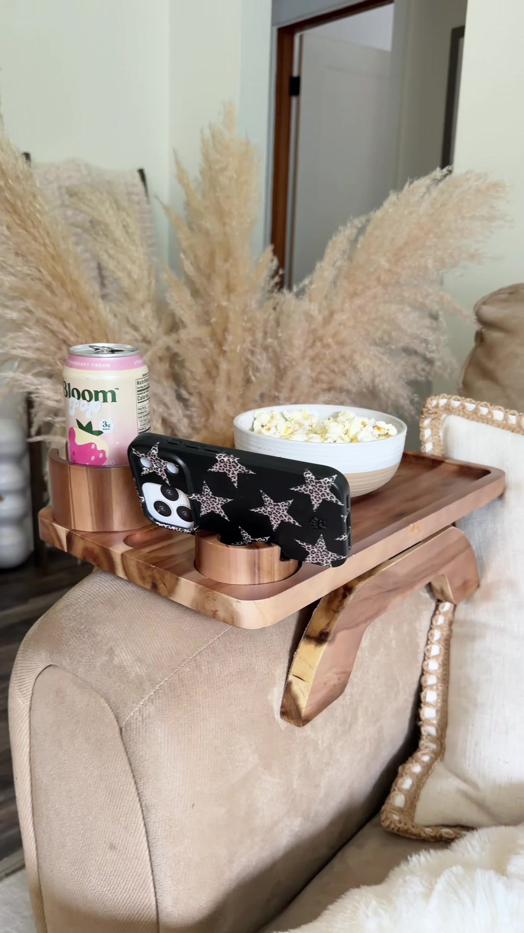 TikTok post by @realtalkcaitlin for Sweetcrispy. Caption reads: [...] #livingroom #homefinds #sidetable....