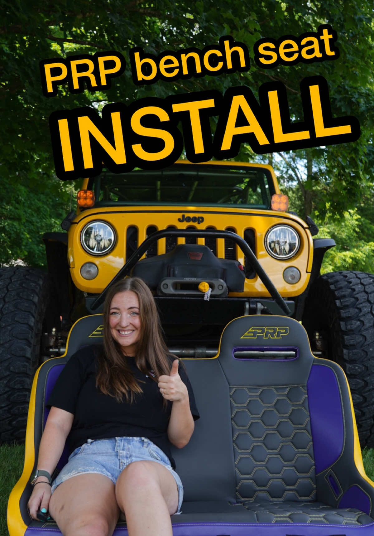 TikTok post by @yellerlife for PRP Seats. Caption reads: [...] details on this rear bench seat from @PRP....