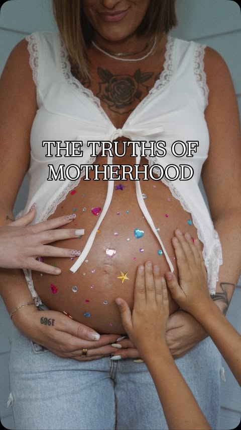 Instagram post by @brittanyjade_____ for Momcozy. Caption reads: [...] The Truths of Motherhood Report by @momcozy....