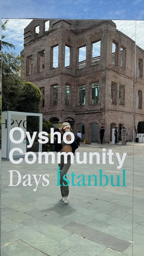 Instagram post by @zeyyynos for OYSHO. Caption reads: @oysho_community #davet #pilates [...].