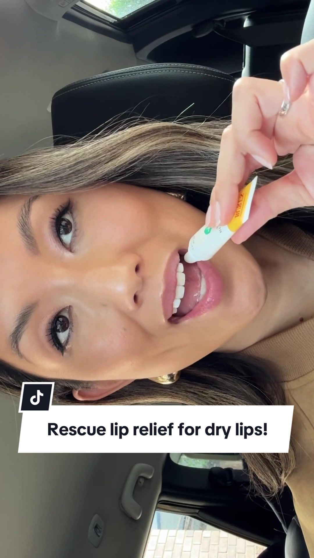 TikTok post by @spoonful_of_sarah for Burts Bees. Caption reads: Not me having 928374 lip balms 🤣 Few things ruin....