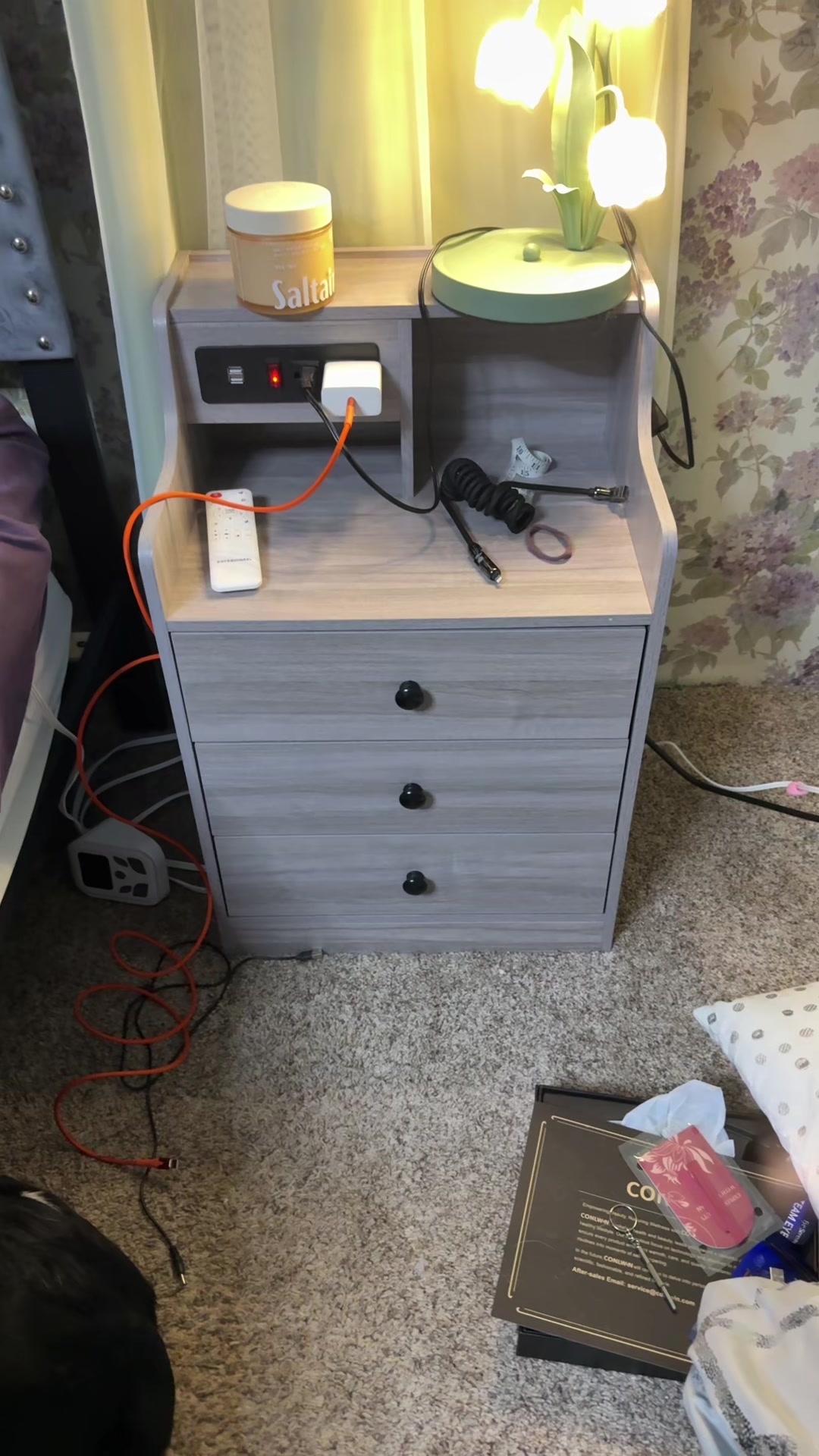TikTok post by @janetweyers for Sikaic. Caption reads: @Sikaic Furniture US #nightstand #homedecor [...].