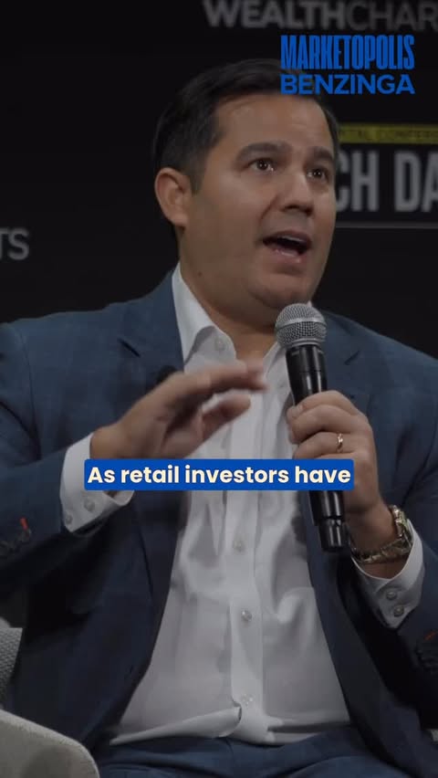 Instagram post by @benzinga for Webull. Caption reads: Retail investors aren’t just getting more data —....