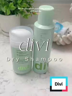 TikTok post by @rdiaz0813 for Divi Scalp & Hair Health. Caption reads: Oily roots but not ready for wash day? 👀 The Divi....