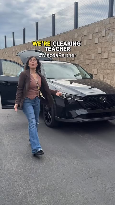 Instagram post by @laurencella for Mazda USA. Caption reads: #MazdaPartner Pulling up for student success on....