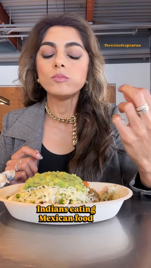 Instagram post by @thewickedvegetarian for Chipotle. Caption reads: Why does it taste better this way?🔥🔥

And I....