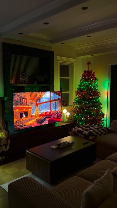 Instagram post by @dadrianca for Govee. Caption reads: Magical Christmas Lights with @goveeofficial....