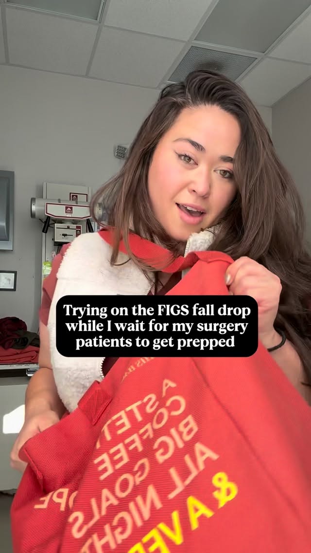Instagram post by an influencer for FIGS. Caption reads: [...] fall drop is the best drop @wearfigs has....