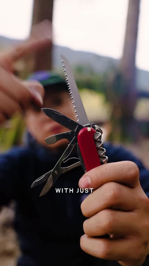 Instagram post by @campwithcol for Victorinox. Caption reads: [...] is a reliable multitool. I’m using the....