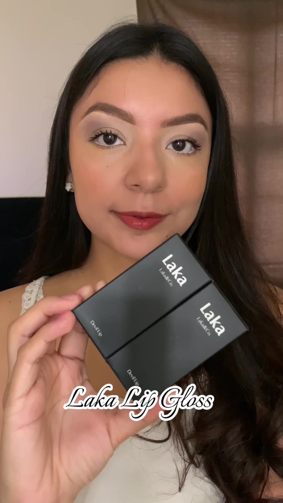 TikTok post by @cassiemua for LAKA. Caption reads: Glides like butter, rich in color 💄 @Laka US....