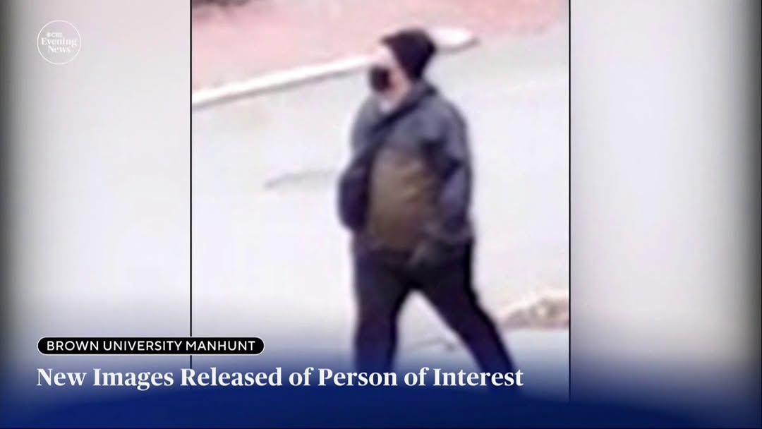Instagram post by @thomasrhanson for CBS News. Caption reads: The manhunt continues for the Brown University....