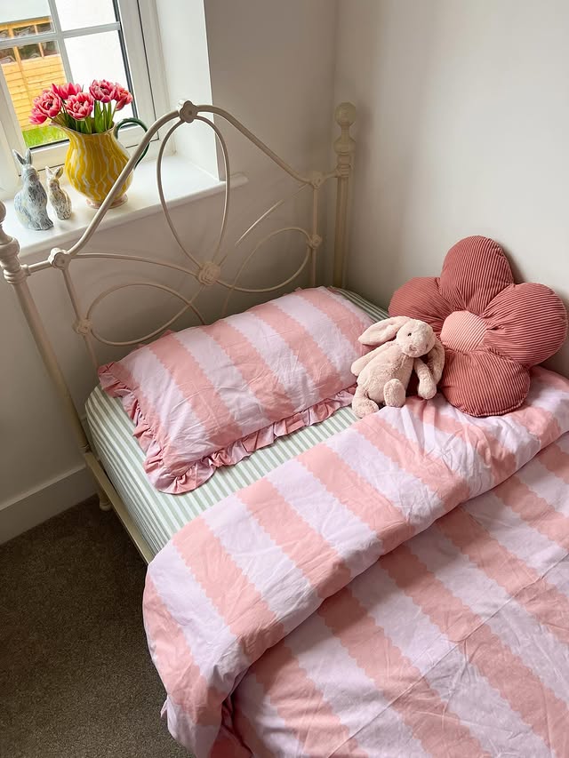 Instagram post by @louisashome for furn.. Caption reads: Stripes on stripes🌸 Ad/ PR-products @hellofurn....