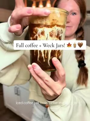 TikTok post by @meghan71547 for Ballerina Farm. Caption reads: [...] #coffee #weckjars #coffeetok @Ballerina Farm....