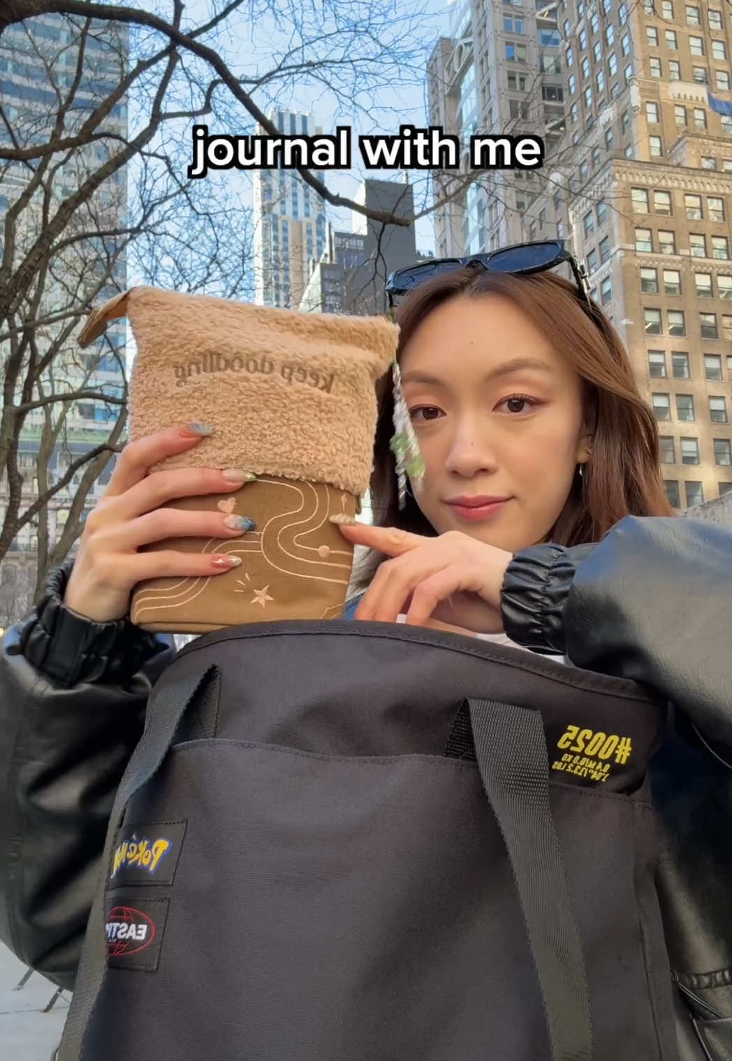 TikTok post by @amandarachlee for Eastpak. Caption reads: the print on the @Pokémon/ポケモン【公式】  @eastpak....