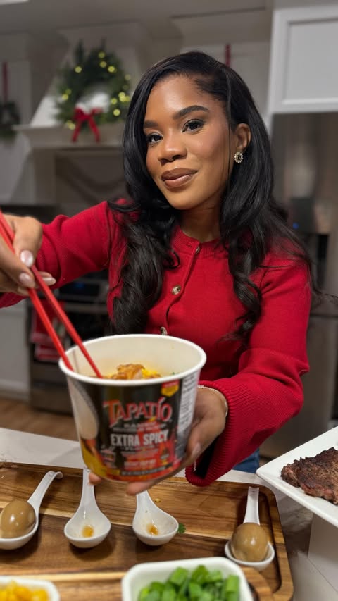 Instagram post by @lifewithlilie for Tapatio Ramen. Caption reads: [...] @Tapatio_Ramen #HeatTheHolidays....