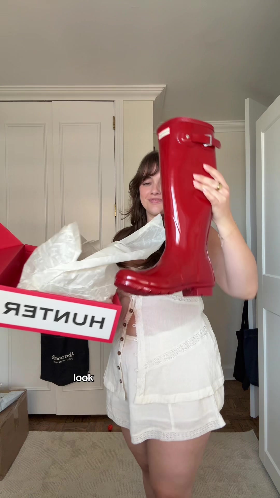 TikTok post by @sixtine for Hunter Boots. Caption reads: @Hunter Boots i’m begging you to make these in a....