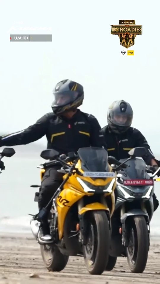 Instagram post by @mtvroadies for Hero MotoCorp. Caption reads: Fueled by a combat mindset, driven by one goal…......