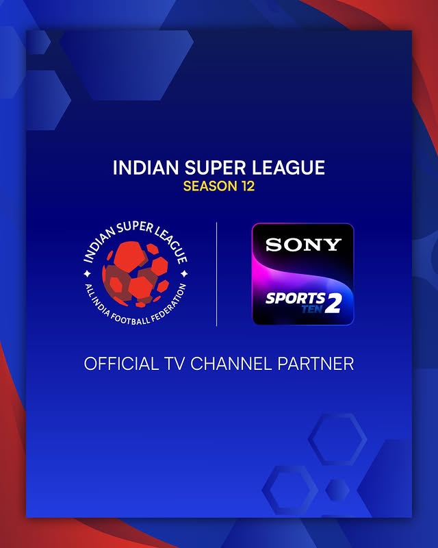 Instagram post by @indiansuperleague for Sony Sports Network. Caption reads: [...] TV screen near you! 🫵 Welcoming Sony Sports....