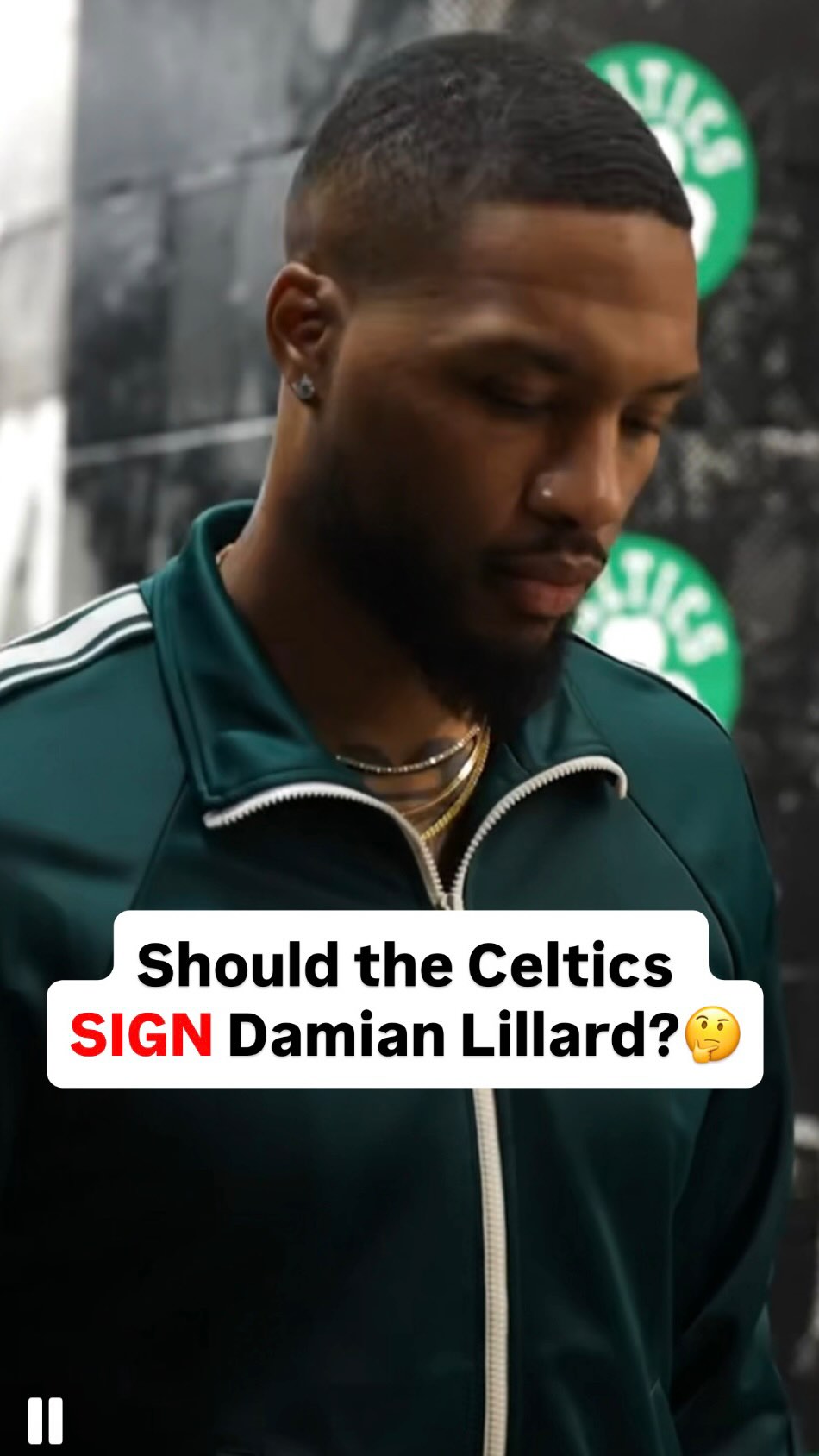 Instagram post by @celticsclns for PrizePicks. Caption reads: Dame Time in Boston?⌚️👀

NEW EP Big 3 NBA Podcast....