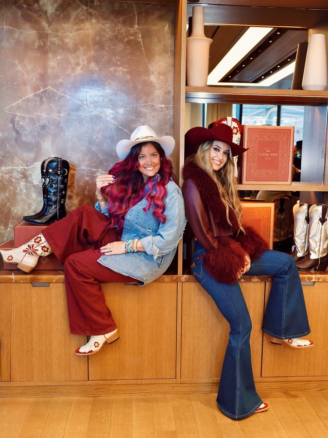 Instagram post by @goldenwestboots for Beachwaver. Caption reads: As a female founder, the journey is wild and....