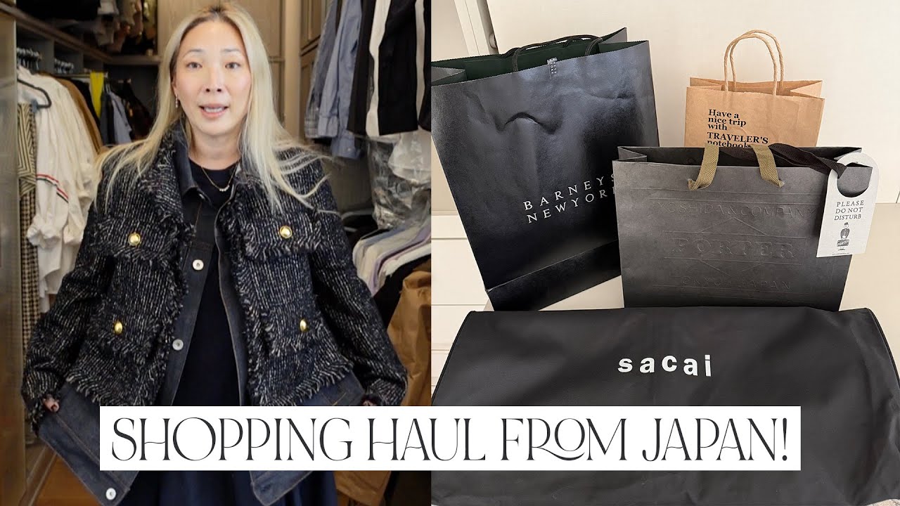 YouTube post by @TheMicheleWang for BK Beauty. Caption reads: JAPAN SHOPPING HAUL! Barney's | Sacai | Traveler's....