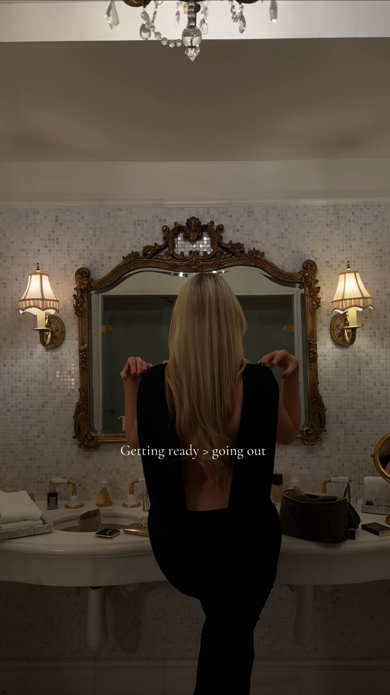 Instagram post by @iamshannonj for NINA RICCI. Caption reads: getting ready with @ninaricci ✨🖤

#grwm....