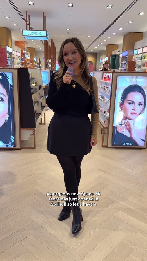 Instagram post by @rosegallagher for Space NK. Caption reads: AD A stunning new @spacenk store has arrived in....