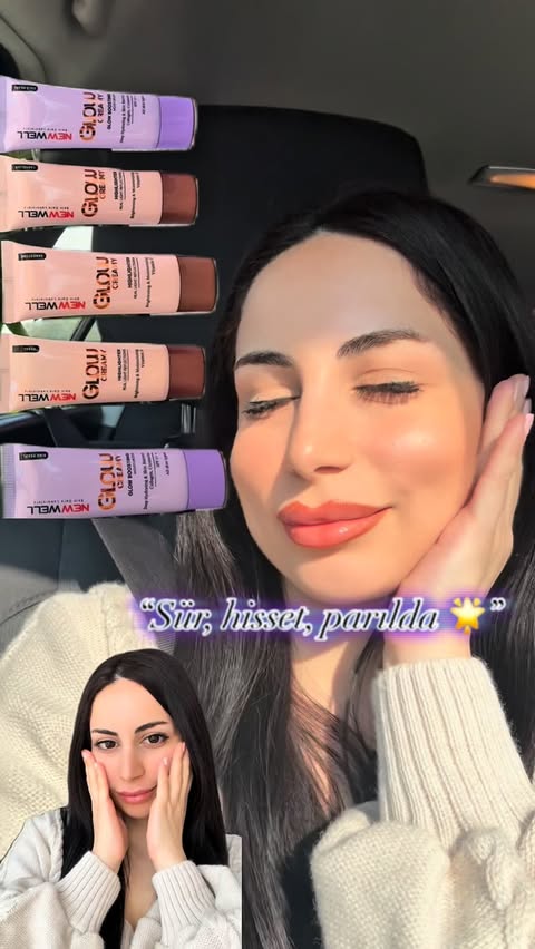 Instagram post by @evaoneriyor for New Well. Caption reads: “Sür, hisset, parılda 🌟” @newwellmakeup #reklam....