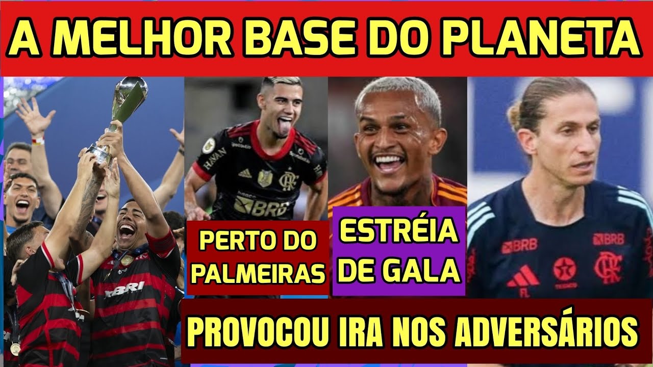 YouTube post by @DeixaoPalmeirenseFalar for bol. Caption reads: FLAMENGO, 2X WORLD U20 CHAMPIONSHIP! THE BEST BASE....