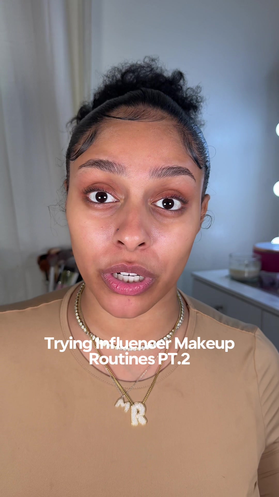 TikTok post by @allriyt for NYX Cosmetics. Caption reads: Trying @brynne Makeuo Routine Pt.2 💕 Products✨....