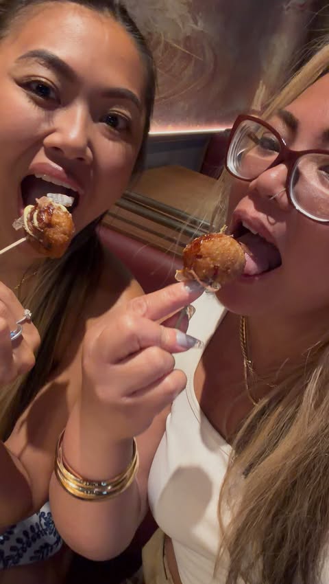 Instagram post by @saraiknowledge for Mustard. Caption reads: Guys, It’s all about the octopus balls 🐙 🍣....