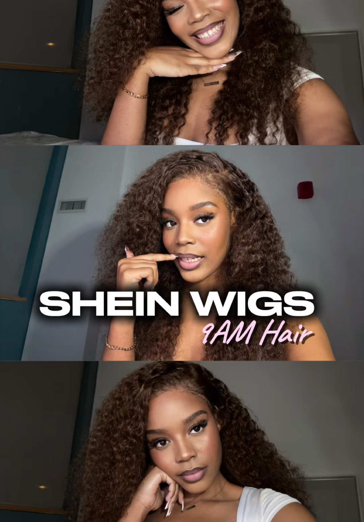 TikTok post by @q.hervera for Shein.wig. Caption reads: I’m obsessed 😍 @SHEIN @SHEIN CANADA @shein.wig....