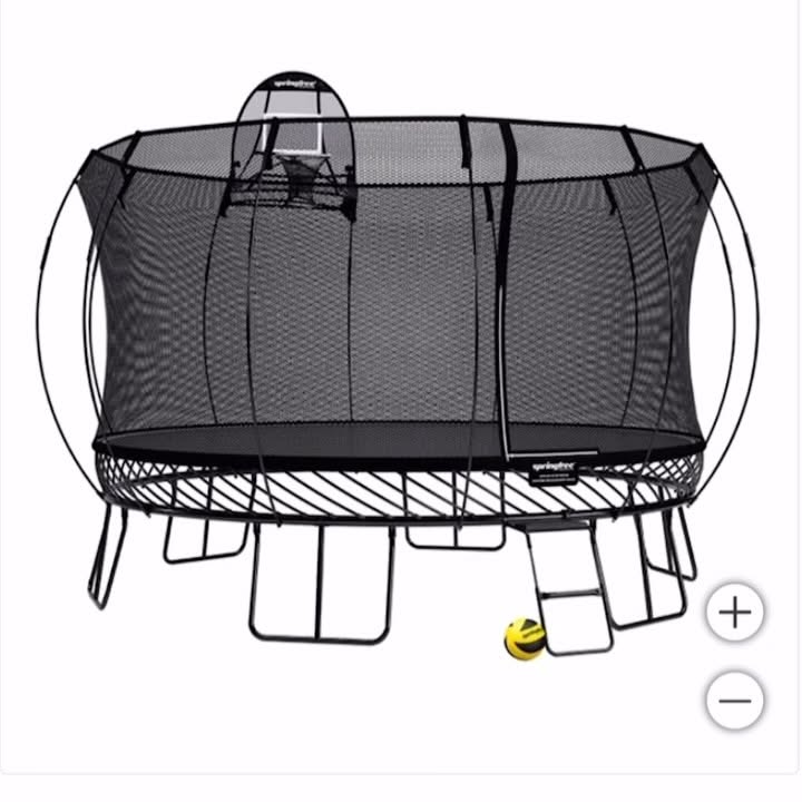 Instagram post by @costconewdeals for Springfree Trampoline. Caption reads: [...] active this season? 🏃‍♂️🌸 The....