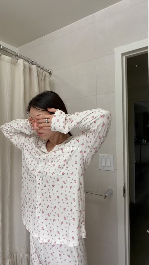 Instagram post by @christinejihyon for Eternal Water. Caption reads: My daily morning routine before the office as of....