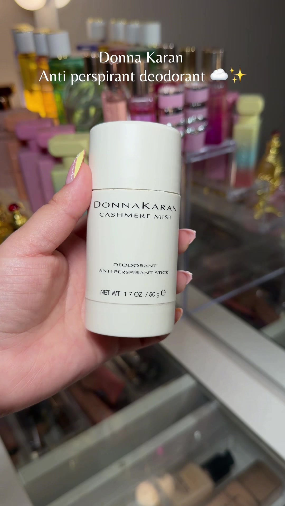 TikTok post by @kiimmvl for Donna Karan Beauty. Caption reads: [...] like baby powder all day 💛 @Donna Karan....