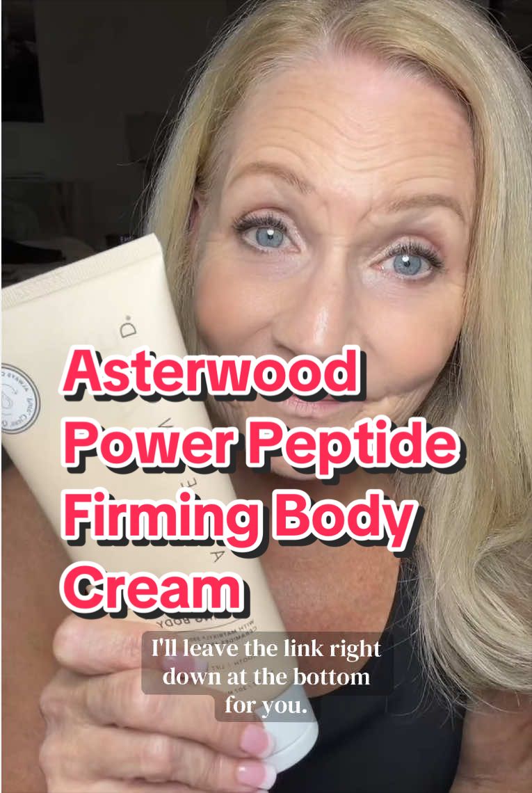 TikTok post by @kelliecreates for Asterwood Beauty. Caption reads: Why is nobody talking about body firming creams....