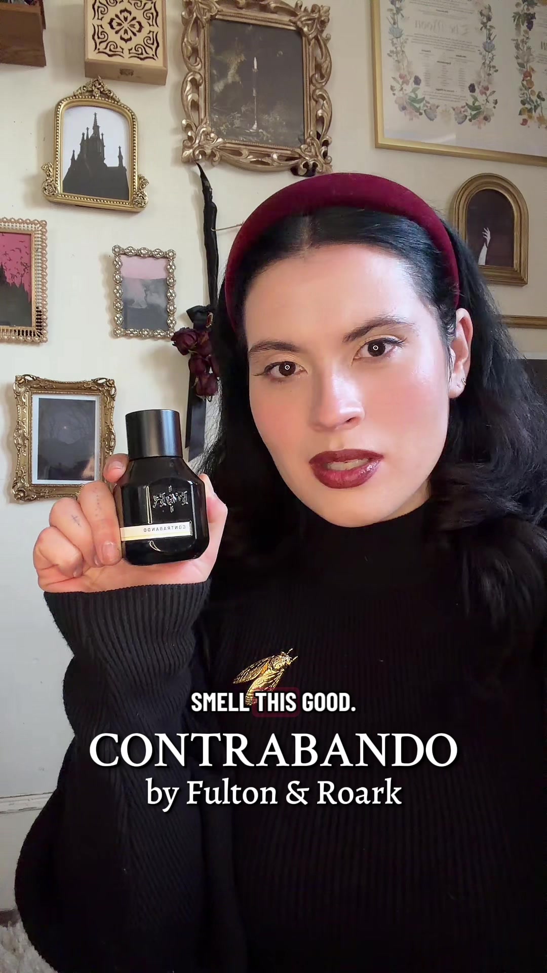 TikTok post by @thewolfinlace for Fulton & Roark. Caption reads: [...] A quick review of Contrabando by @Fulton &....