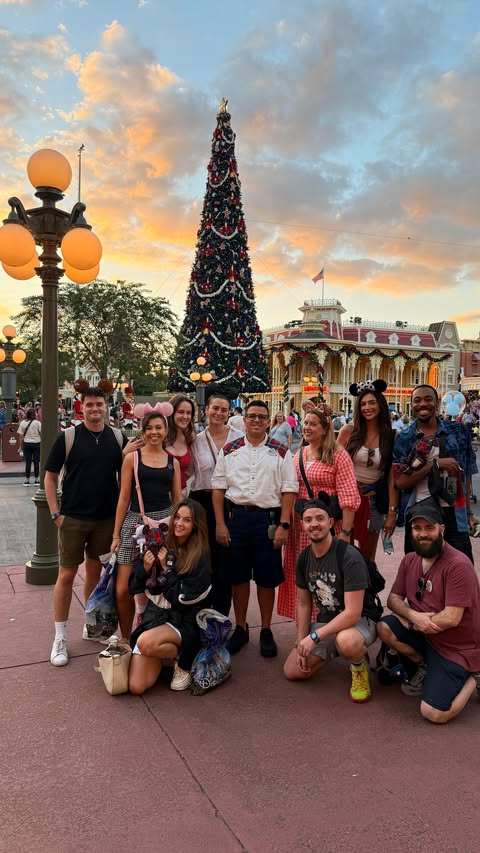 Instagram post by @bellaprichard_ for Disney Parks. Caption reads: [...] fancy a trip around the world?!!....