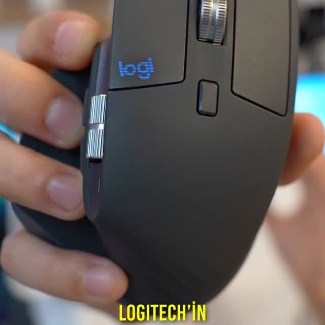 Instagram post by @mendeburlemur for Logitech. Caption reads: Logi Options+ uygulamasının en sevdiğim üç....