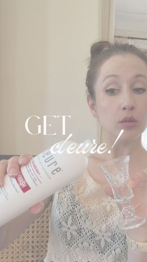 Instagram post by @tiffany.creates for Cleure. Caption reads: If your toothpaste is harsh on your teeth, it’s....