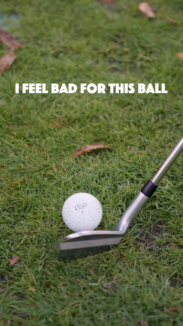 Instagram post by @caleb_clark_golf for VICE GOLF. Caption reads: I feel bad for this @vicegolf ball #golf.