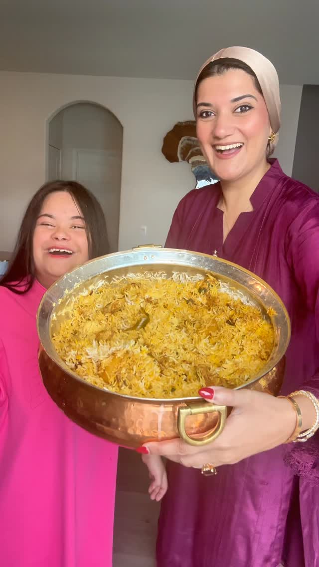 Instagram post by @sana_and_ayaana for Sendwave. Caption reads: Sunday ki Biryani— recipe pinned in....