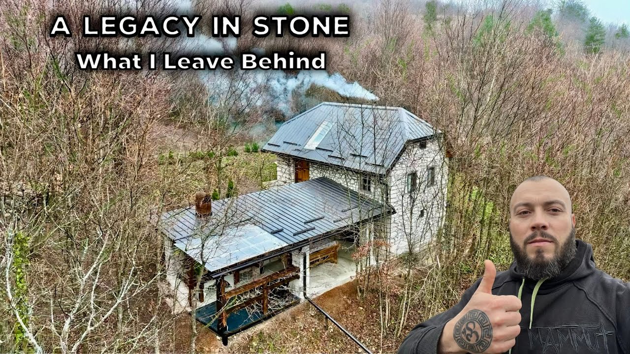 YouTube post by @luxonbushcraft for WOLFBOX. Caption reads: Life After the Ruins — 3 Years Building Alone in....