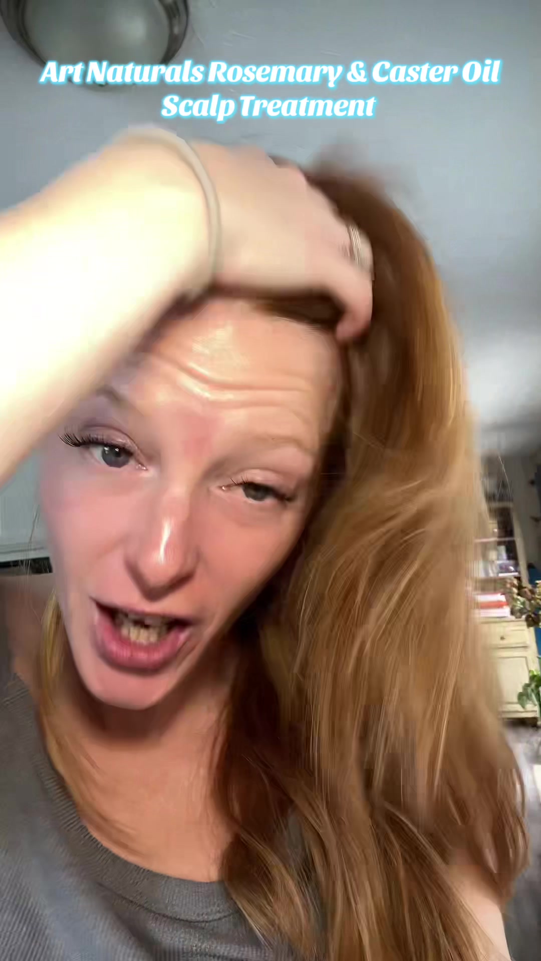 TikTok post by @terrijarvis0 for artnaturals. Caption reads: @artnaturals Rosemary & Caster Oil scalp treatment....