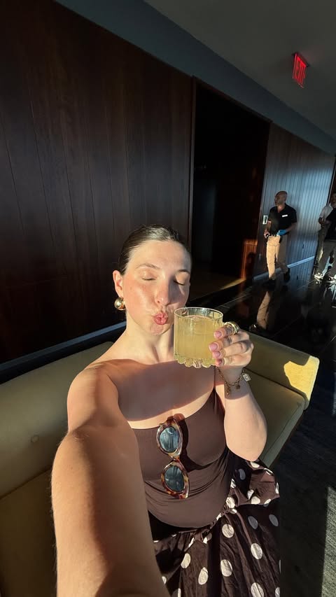 Instagram post by @casscavallaro for Bumble. Caption reads: [...] than myself….lets see what happens 🤪....