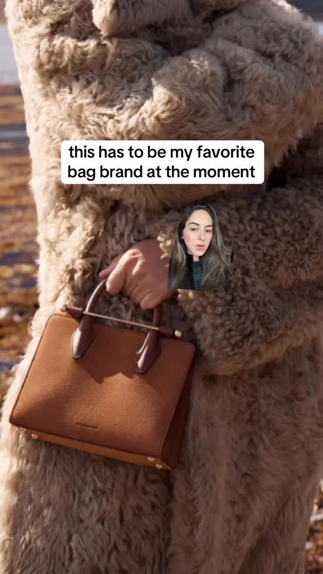 Instagram post by @blakeevinn for Strathberry. Caption reads: the structure and quality of these bags is like....