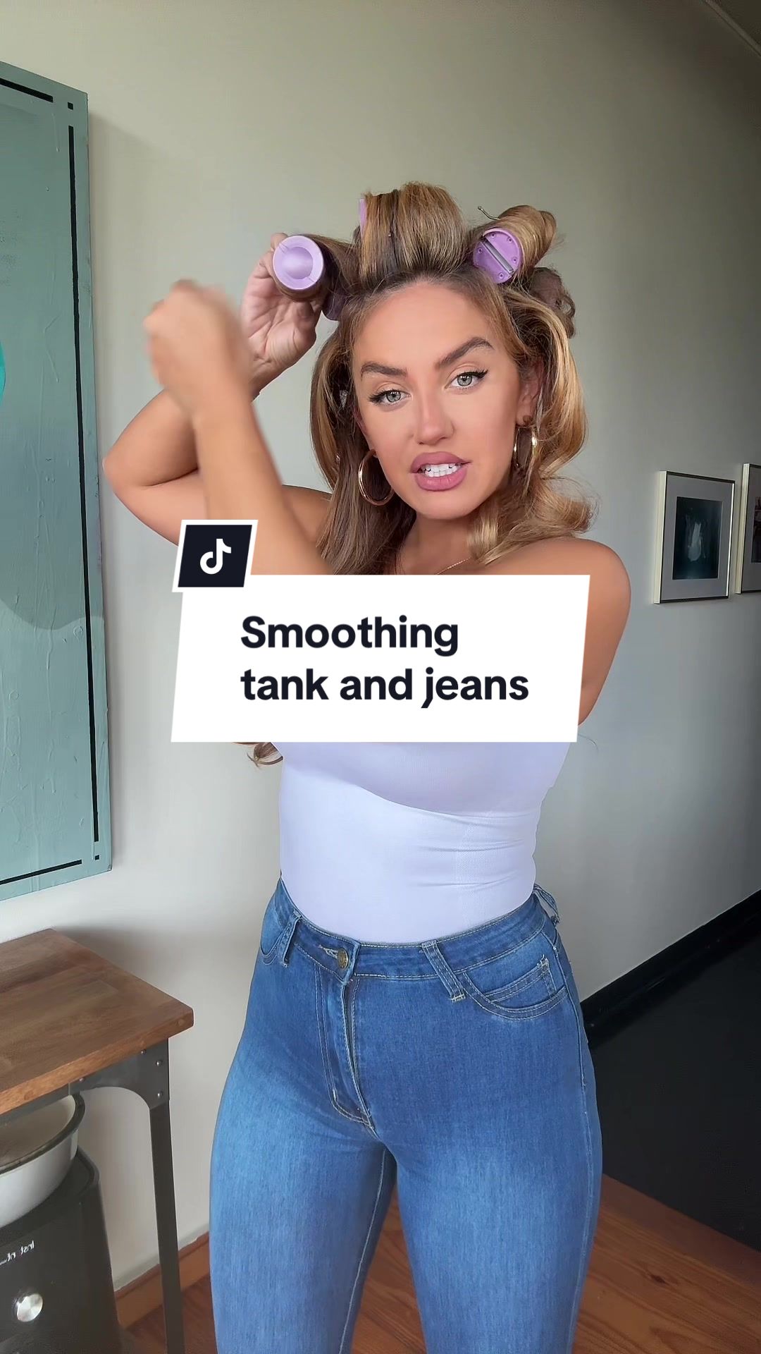 TikTok post by @lorenrosko for Shapermint. Caption reads: [...] is a good fitting tank and jeans!....