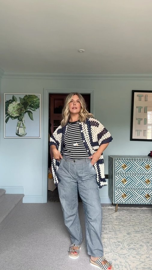 Instagram post by @erica_davies for Russell & Bromley. Caption reads: When most things in your wardrobe are blue and....